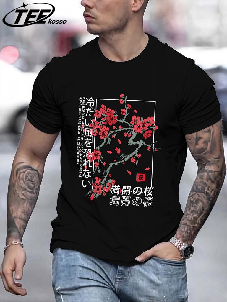 Plum Blossoms That Only Bloom In Winter Men T Shirt AllMatch Cotton TShirt Summer Clothes Comfortable Loose Male Short Sleeve