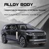 Escala 1/24 Land Rover Range Rover SV2022 Modelo de Carro Diecast de Liga Veículo Off Road Som e Luz Presentes para Crianças Presentes com Crianças
