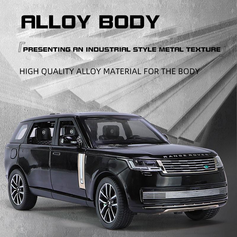Escala 1/24 Land Rover Range Rover SV2022 Modelo de Carro Diecast de Liga Veículo Off Road Som e Luz Presentes para Crianças Presentes com Crianças