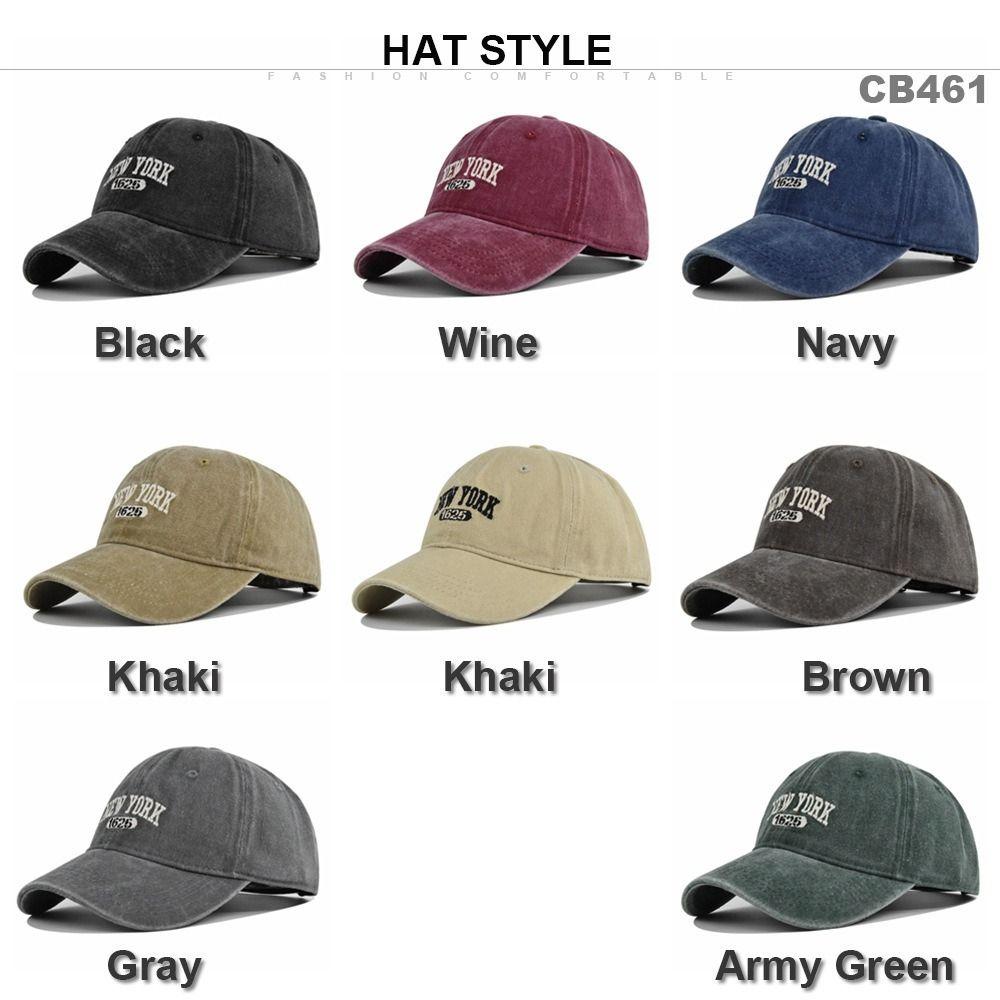 Retro Letter New York Embroidery Baseball Cap Visor Washed Cotton Baseball Hats Adjustable Peaked Cap For Man Women