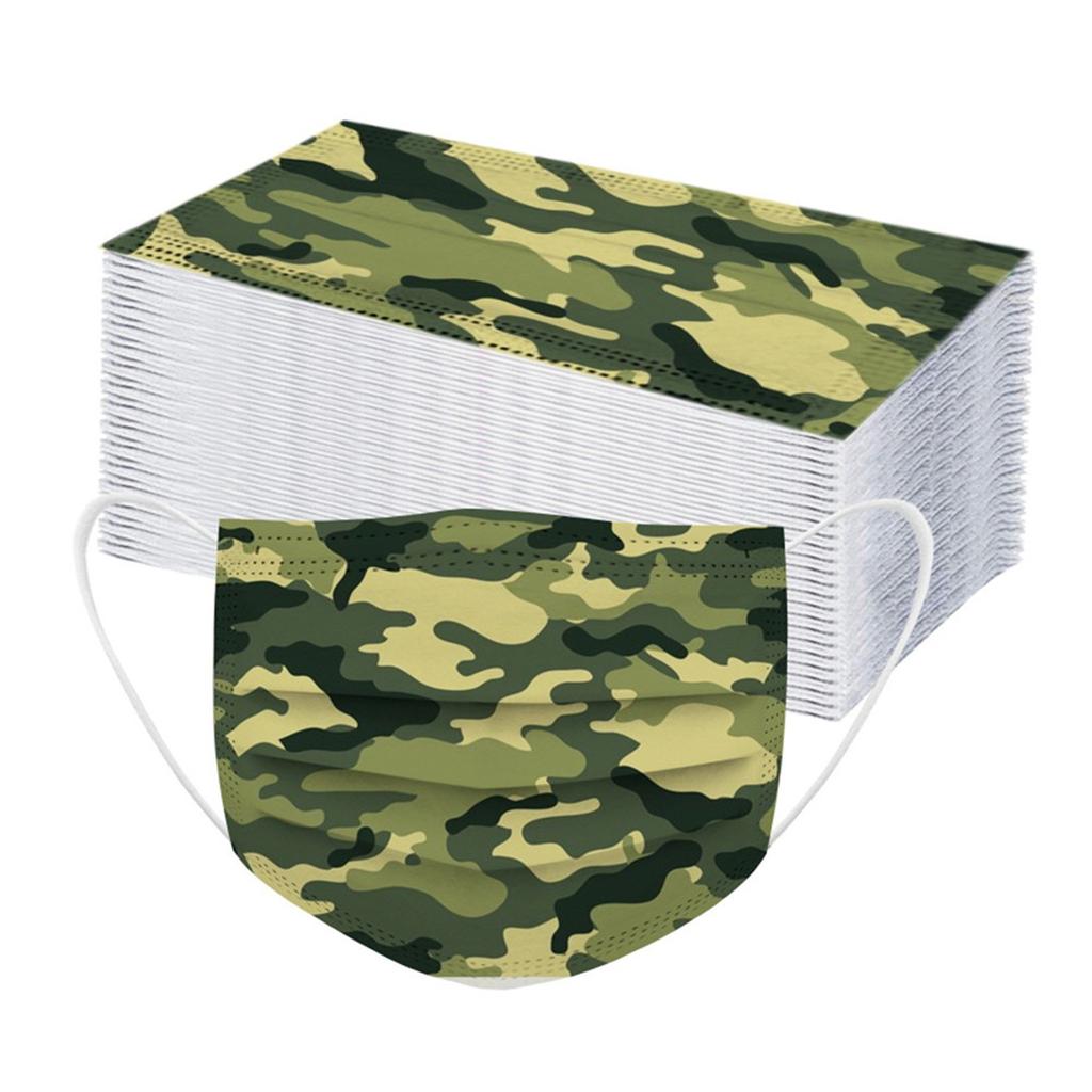 Printing Disposable Three Layer Face Mask With Nose Strip 50PCS