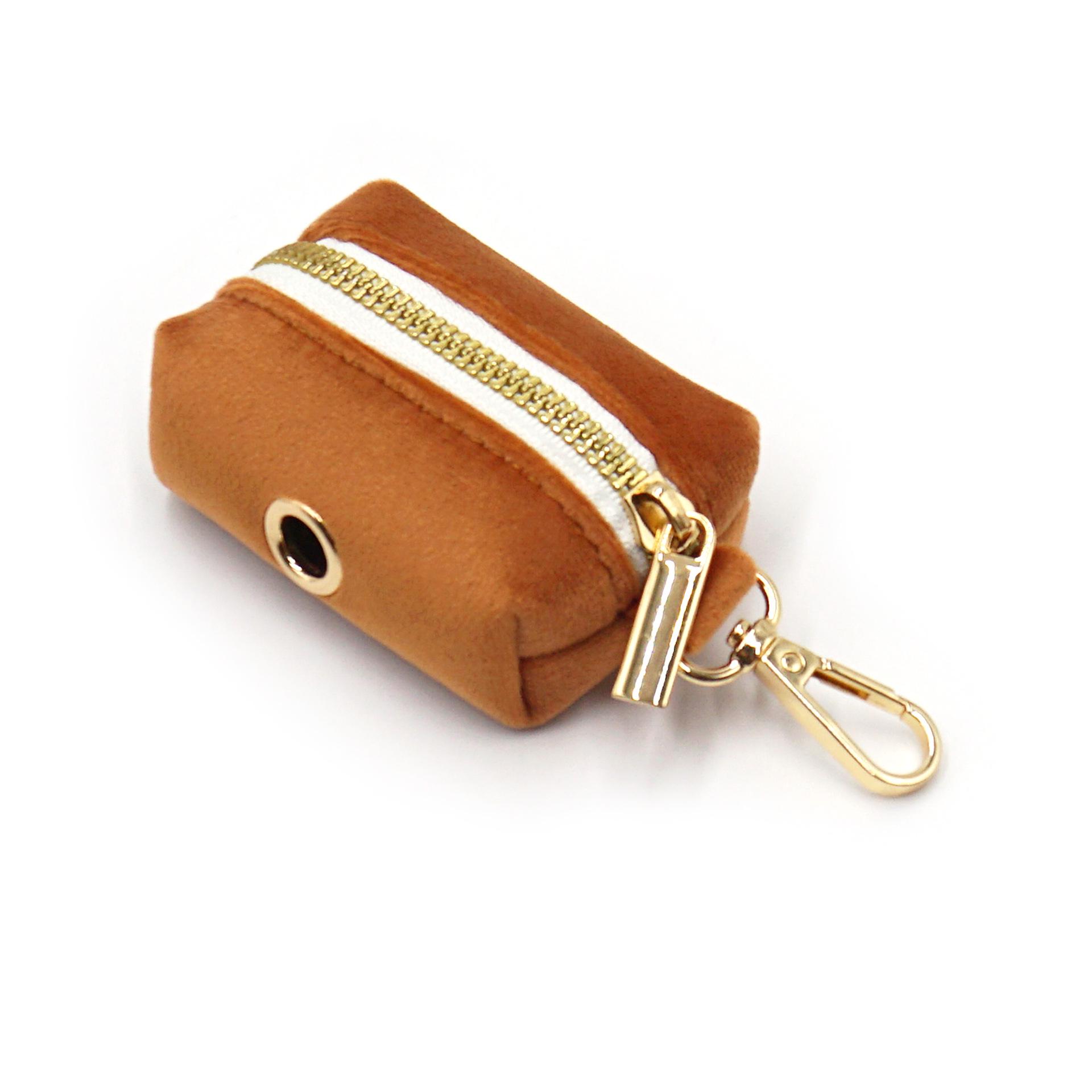 Mihaba Boss Plush Pet Poop Bag Dispenser Rose Gold Hardware