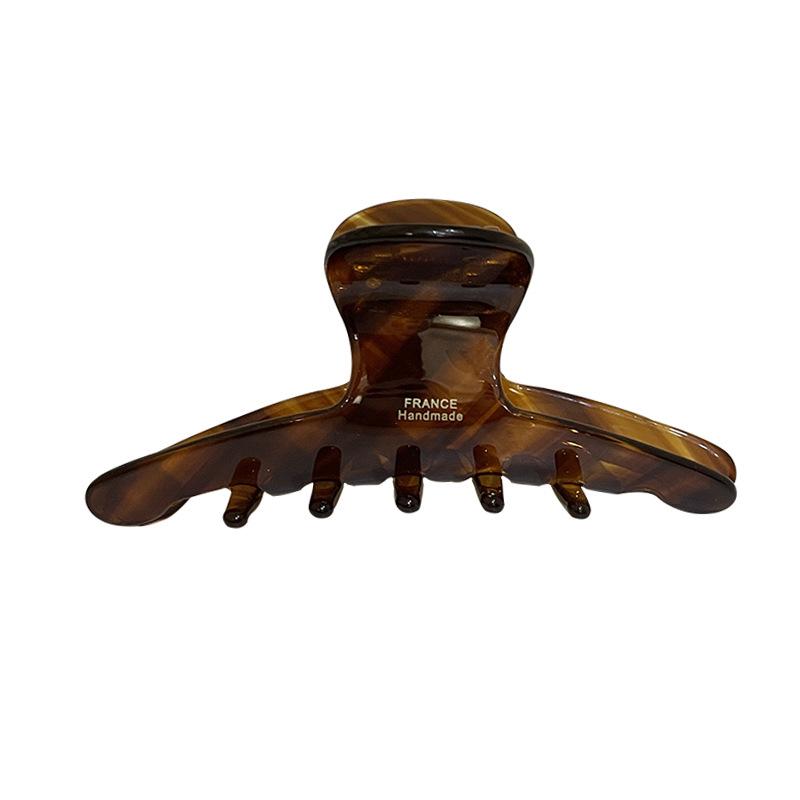 High-end and Elegant, Semi-styled Hair Grabber Lines, Mint Deep Brown Arc-shaped Hair Grabber, Shark Clip