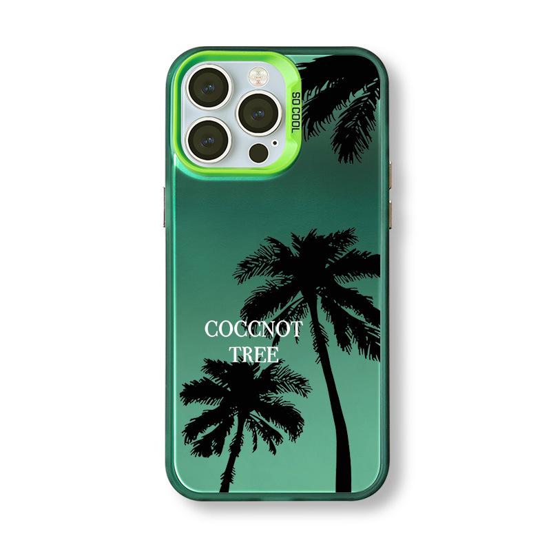 Summer Coconut Tree Silver Phone Case for iPhone 12 Pro Max/13/14/15/16/17