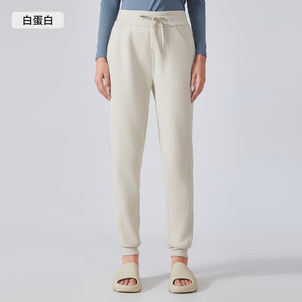 Autumn and Winter Velvet Casual Sweatpants Women's High Waist Drawstring Tied Sports Trousers Outdoor Fitness Running Trousers