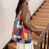 Aesthetic Canvas Toted Bag with Inner Pocket for Women Girls Reusable Grocery Cloth Bag with Pattern for Shopping, Gym