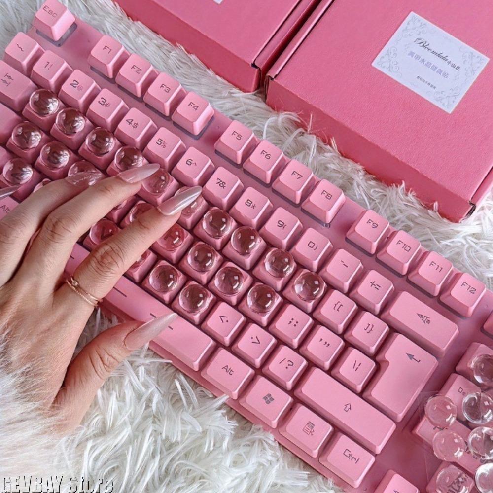 Long Nails Suitable Keyboard Stickers with Raised Pad Magnified Letter Typing Protective Cover for Glass Keyboards Accessories
