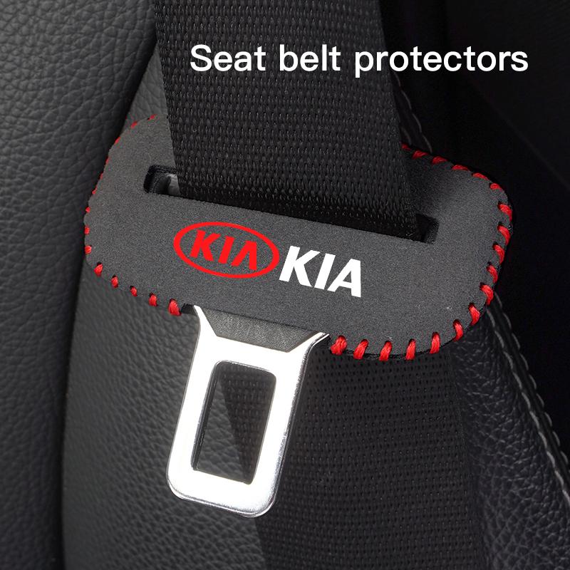 For Kia Morning Picanto Rio Stonic Sportage Ceed Optima Forte 5 3 4 Car Logo Seat Safety Belt Buckle Cover Interior Accessories dmjp20 xhcv4
