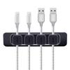 DRM Magnetic Cable Holder for Lightning, USB-C, and Micro USB Cables, Ideal for Organizing Cables On Your Desk, Black (Black)