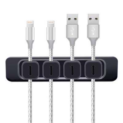 DRM Magnetic Cable Holder for Lightning, USB-C, and Micro USB Cables, Ideal for Organizing Cables On Your Desk, Black (Black)