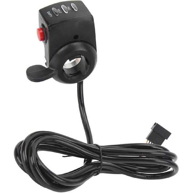 

E Bike Thumb Throttle, 36V/48V Thumb Accelerator Battery Display Speed Control Assembly with 65in Cable for 22mm 7/8inch Electric Bike Scooters 48V