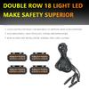 4PCS automotive universal clip LED front grille light with wiring harness and fuse upgrade buckle grille light yellow