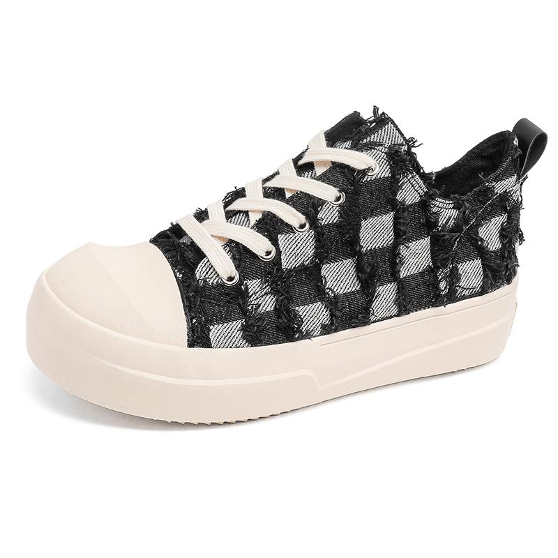 

Shoes Versatile Low Cut Breathable Board Shoes Thick Sole Height Increasing Lightweight Soft Sole Autumn Niche Versatile Shoes 44 чёрный