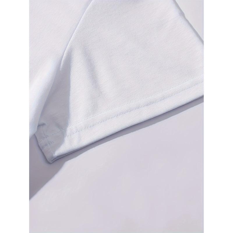 European Size 1pc Santorini Printed Crewneck T-Shirt, Summer And Spring Short-Sleeved Casual Top, Women'S Wear