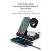 4-in-1 Kabelloses Ladegerät Ständer 15W Schnelllade Dock Station Kompatibel für Airpods Pro Iphone Samsung Galaxy