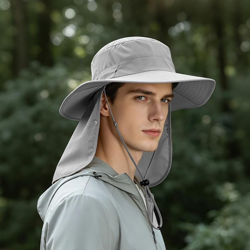 Anti-splashing shawl hat Men's and women's outdoor sun protection hat UV protection sun hat Summer sun hat Neck mesh