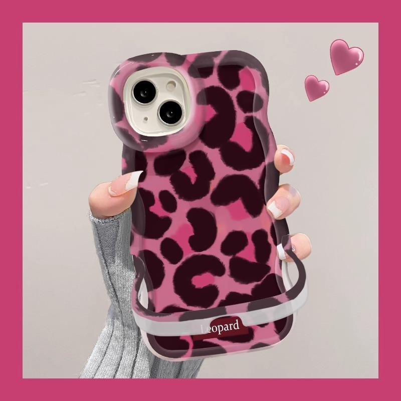 

Ретро леопардовый принт подходит для iPhone 16. 15PRO Невидимая двойная подставка 14 Милая и противоударная 13 Полностью закрыта iphone 13