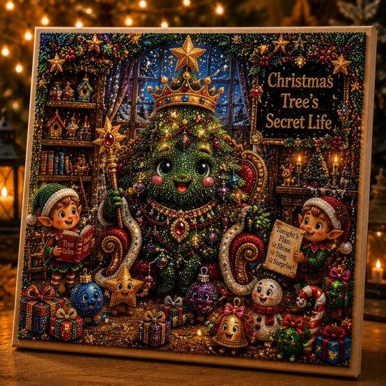 Holiday Art Projects for Families Xmas Faux Pearl Kit, Santa Claus Reindeer Painting DIY Craft Kits Teens Sparkling 3D Festive Wall Kit Adults, Winter