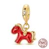 Dalarna Horse Charm 925 Silver Red Power Courage Loyalty Dignity Pendant Fit Bracelet New Year Gift Jewelry for Women