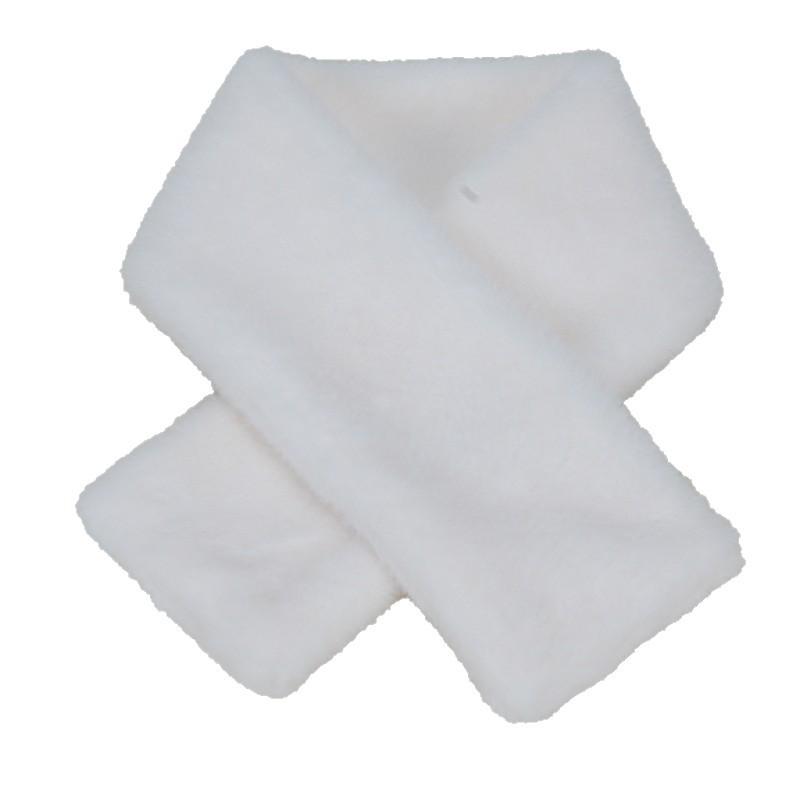 Korean Women's Plush Winter Scarf, High-Grade Pure Color, Thick and Warm Imitation Rabbit Fur Neck Wrap