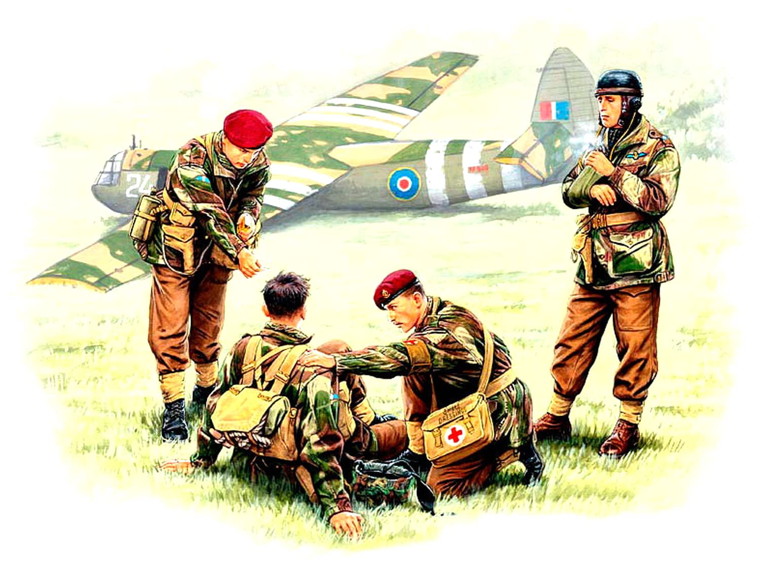 

Master Box 1/35 Scale British Airborne Forces Part 2: Nursing the Wounded, 1944, Plastic Model Kit (4 Figures) MB35034