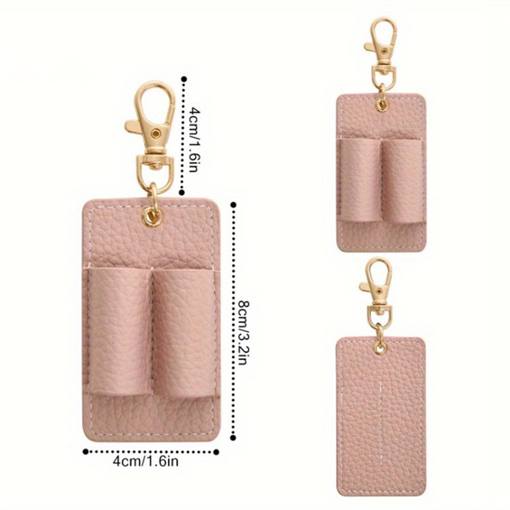Tragbarer PU-Leder-Lanyard-Stifthalter Halsketten-Stil mit Schlüsselanhänger Stifteetui Stifttasche Verschleißfest Langlebig Stiftclip Schlüsselring
