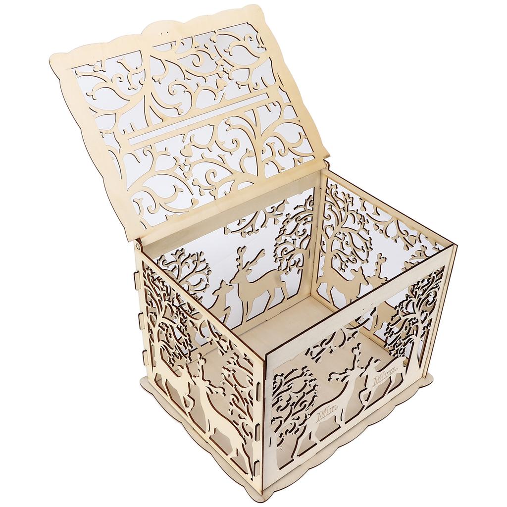 Grußkartenbox DIY Holz Paar Hirsch Hochzeitskartenetui Gästebuchbox Dekorationsbox