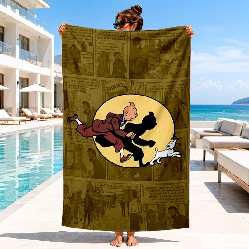Asciugamano da Spiaggia Avventura in Città, Asciugamano da Spiaggia in Microfibra, Perfetto per Piscina, Spiaggia, Viaggio, Decorazione Casa, Regali per Fan di Feste in Spiaggia