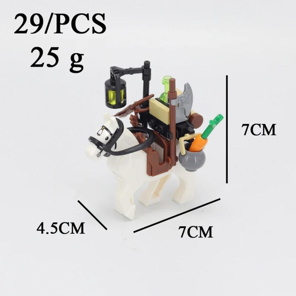 MOC Animal Building Block Accessories Set Crow Parrot Peacock Eagle Flamingo Transport Horse Ox Cart Gift Brick Model Toy K001