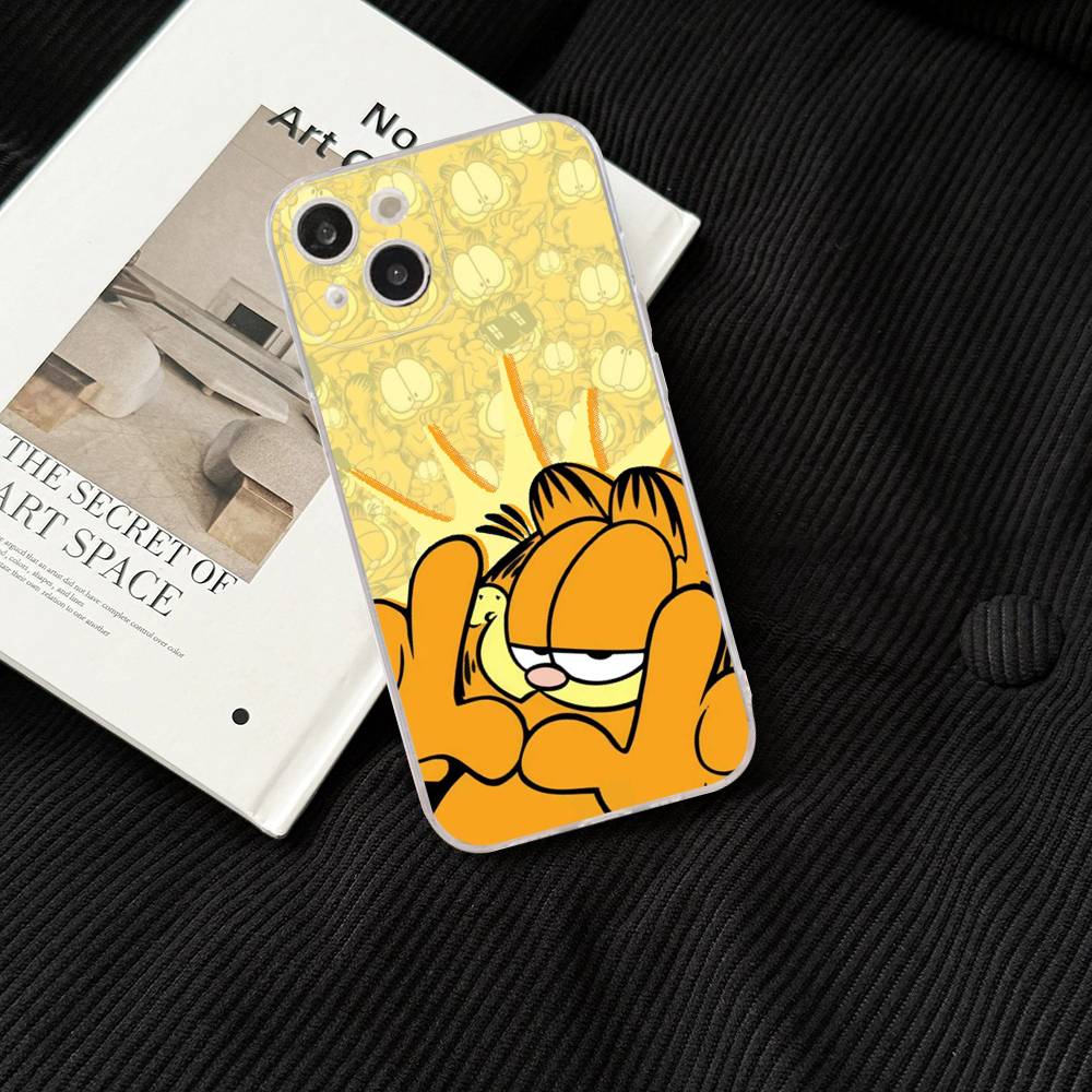 Cartoon Funny G-Garfield For iPhone 11 12 13 14 15 16 17 Pro Max Plus 13 Mini Silicone Soft Transparent Back