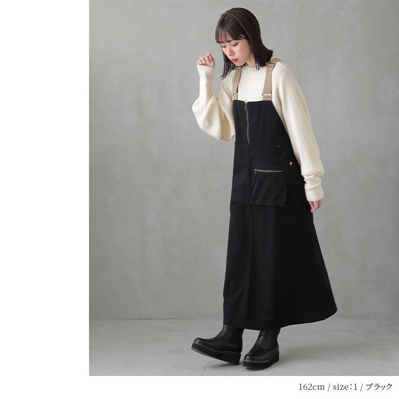 Oshare Walker Jumper Jumper Long Plus Winter n'OrLABEL [Outdoor-Style Skirt] Women's Skirt, Dress, Skirt, Overalls, Stretch, A-Line, Skirt,