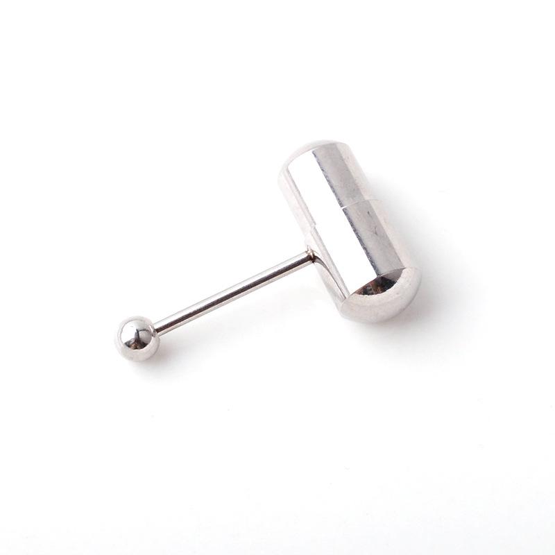 Vibrating Tongue Rings: Stylish Electroplated Stainless Steel Body Piercing Jewelry