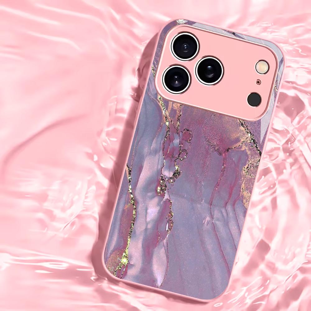 Cool Pink  Phone Case High-end Phone Case Electroplated Glass TPU PhoneCase for iPhone 17 16 15 14 13 12 11pm Pro Plus