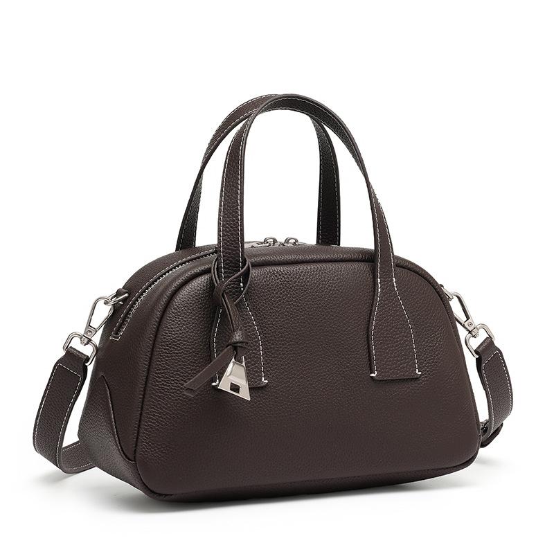 Small Bowling Fashi Trend, Portable Women's Bag, Leather Crossbody Shoulder Unique Texture, Versatile and Casual Daily
