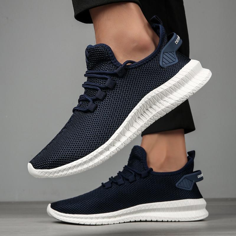 Nová móda Pánské tenisky Síťované ležérní boty Šněrovací Lehké Pohodlné Vulkanizované boty Tenis Zapatillas Hombre Velké