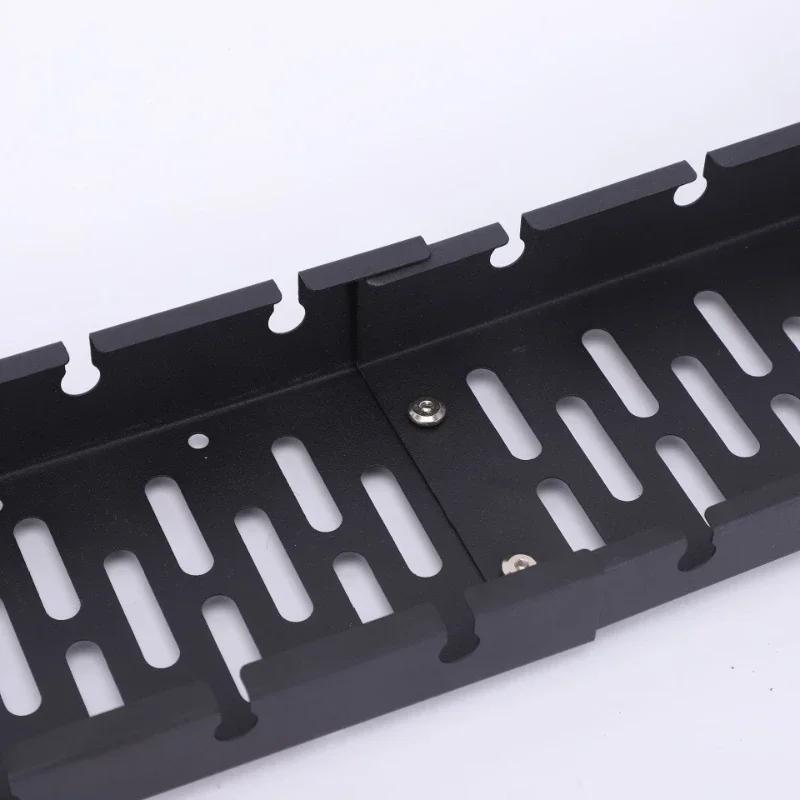 No Drilling Extendable Under Desk Cable Management Metal Cable Tray Under Desk with Clamp Retractable Power Strip Cord Holder