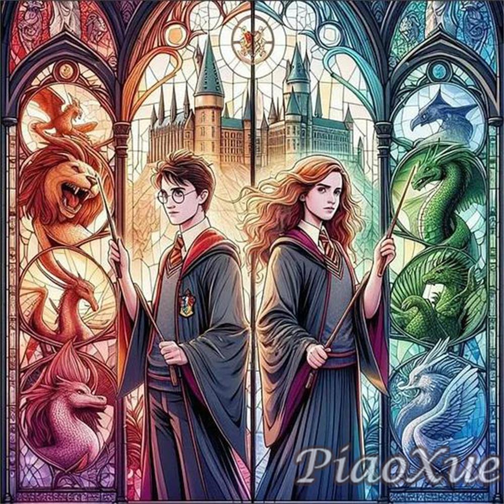 5D Diy Diamond Art Painting Harry Potter Cartoon Magic Castle Snowflake Mosaic Embroidery Jewelry Cross Stitch Kit Kids Gift