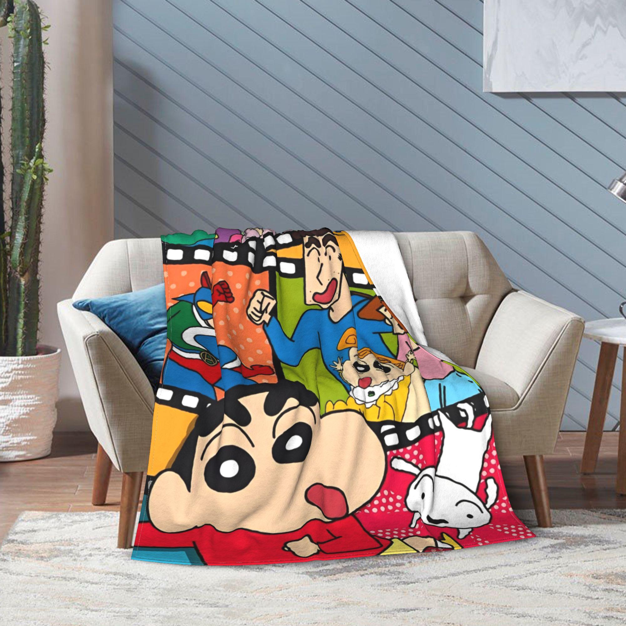 Crayon Shin-chans Cartoon Anime Blanket Warm Cozy Fluffy  Throw Blankets for Couch 50x60 Inch Multiple Sizes Rug Piece 75cm x 90cm