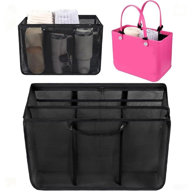 Beach Bag Organizer for Beach Bag Accessories Inserts Beach Toted Bags Insert for Organizing Mesh Insert Divider Pouch