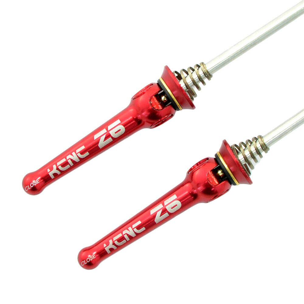 KCNC Z6 KQR Road Stainless Axle Hub SK2114 Skewer, Red, KQR-04-RD-R,