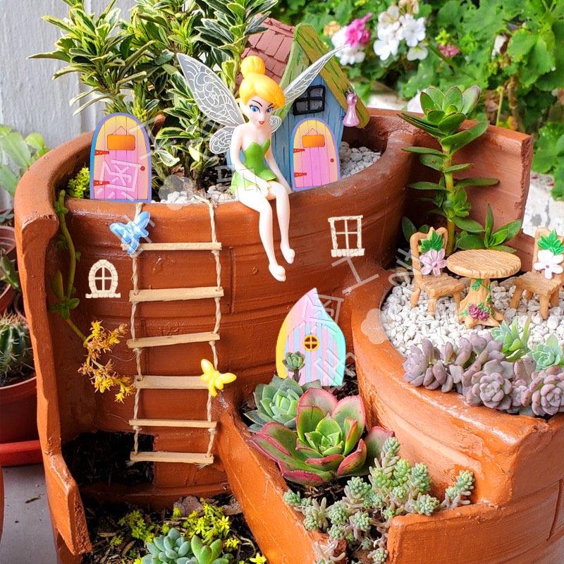 Wooden Fairy Door & Window Set - DIY Unfinished Garden Accessory