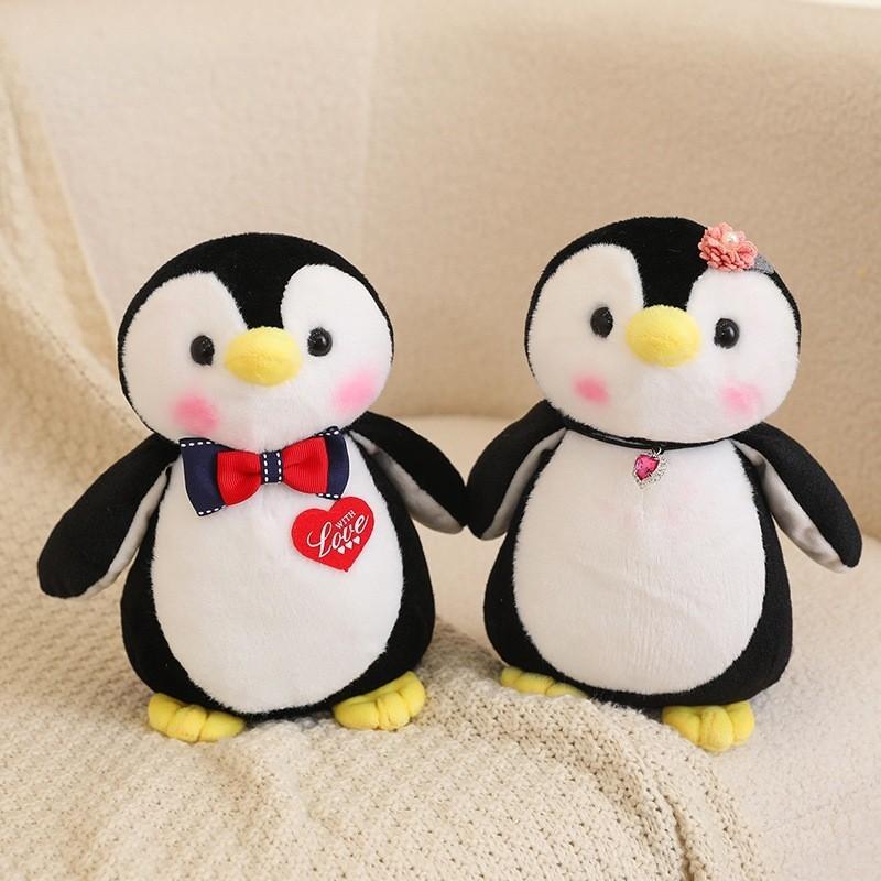 Cute Penguin Plush Toy Set Lovely Couple Penguins Kids Sleep Companion Soft Stuffed Doll Gift 20cm
