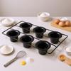 6 Cup Popover Pan for Baking   Non Stick Sturdy Carbon Steel Bakeware Easy to Clean for Pudding Muffins Popovers