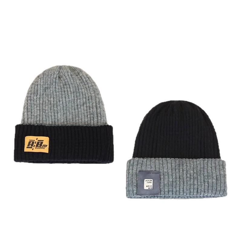 Men's Winter Wool Knit Hat - Double-Sided Warm Cotton Design