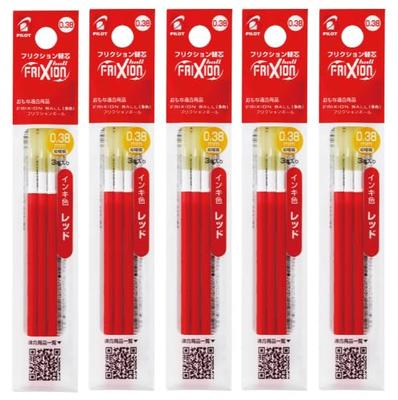 PILOT Friction Ball Slim Multi-Color Refill 0.38mm 3 Pieces X 5 Sets Red LFBTRF30UF3R 5-Pack