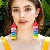 Lightweight Fringe Tassel Earrings Rainbow Layered Trendy Pride Jewelry  Boy