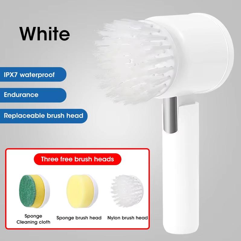5-in-1 Electric Spin Scrubber Brush for Bathroom - Tile Bathtub Sink Cleaner with 5 Replaceable Brush Heads Power Scrubber