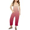 Girls' Summer Sleeveless Jumpsuit - Thin Strap Wide Leg Pants With Pockets