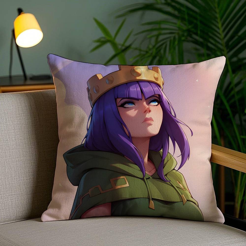 Game C-Clash Of C-clans Cute Fighting Pillow Case Sofa And Living Room Decorative Cushion Covers Dust-proof And Mite-proof F