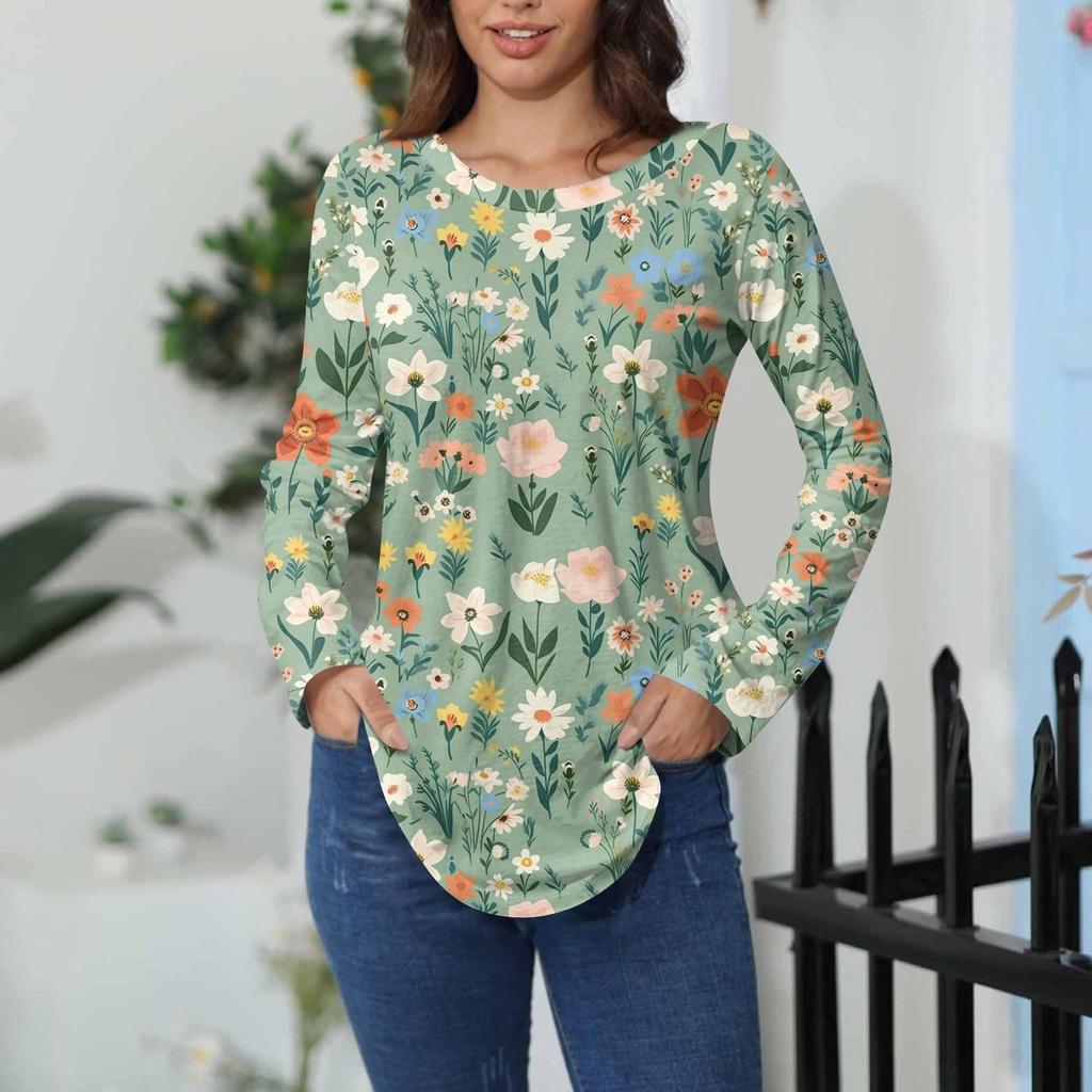 Camisetas para Mujer Otoño Casual Camisetas de Manga Larga Sudadera Estampado Gráfico Vintage Top Jersey Día de San Valentín